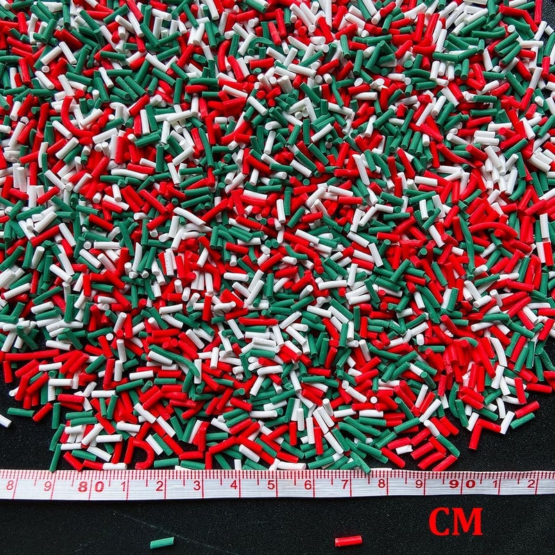 EHOPE 100G Fake Sprinkles Polymer Sprinkles Faux Sprinkles Resin Sprinkles Clay Sprinkles For Resin Fake Candy Sprinkles for Nail Art DIY Crafts Cake Phone Case (100G Long Christmas) - Image 3
